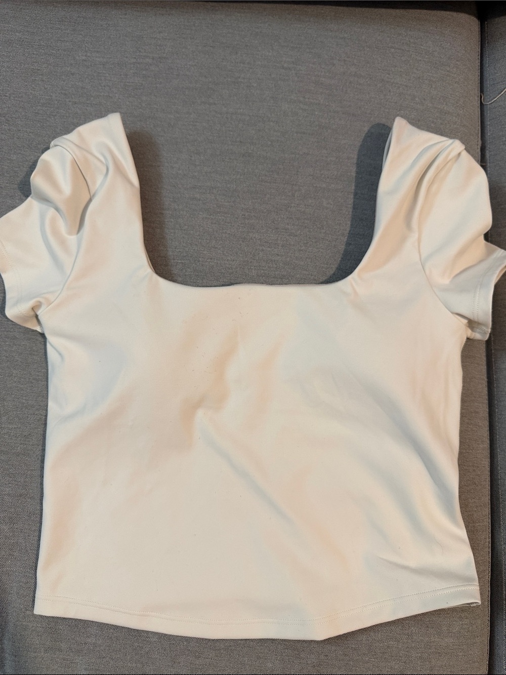 lululemon athletica Square-Neck Puff Sleeve Crop Top - White